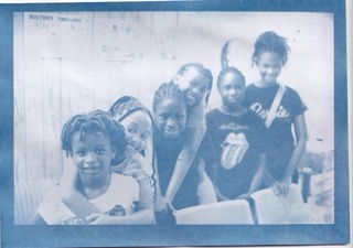 Cyanotype print of cohort participants