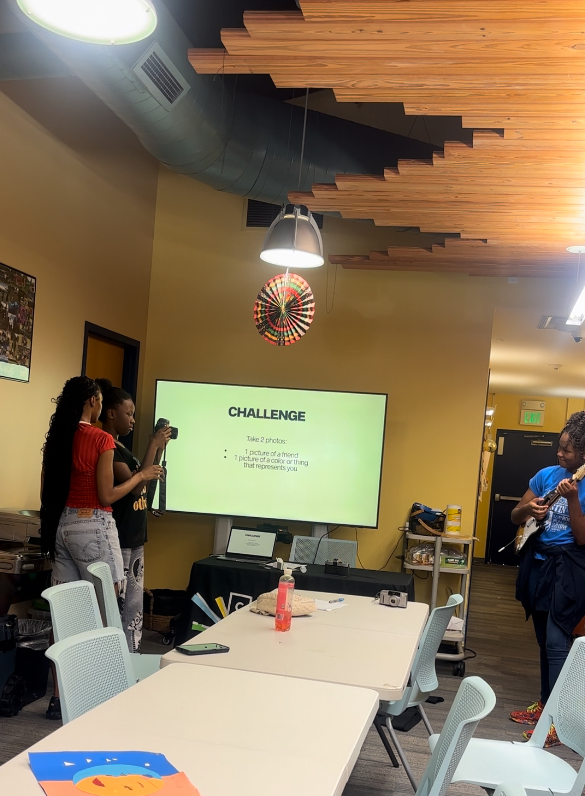 Cohort participants during a photography challenge